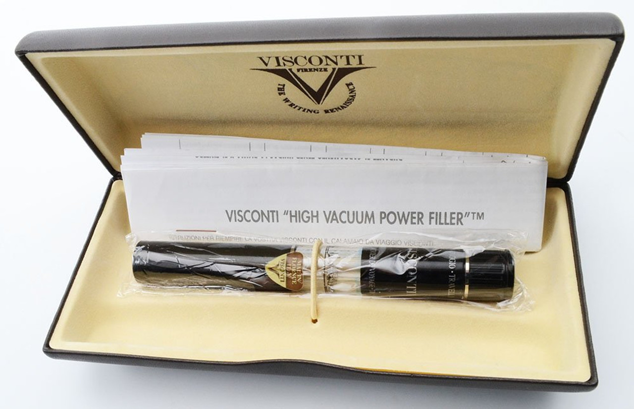 Visconti Traveling Inkwell - Black, Vacuum Power Filler System (Excellent in Box, Works Well)