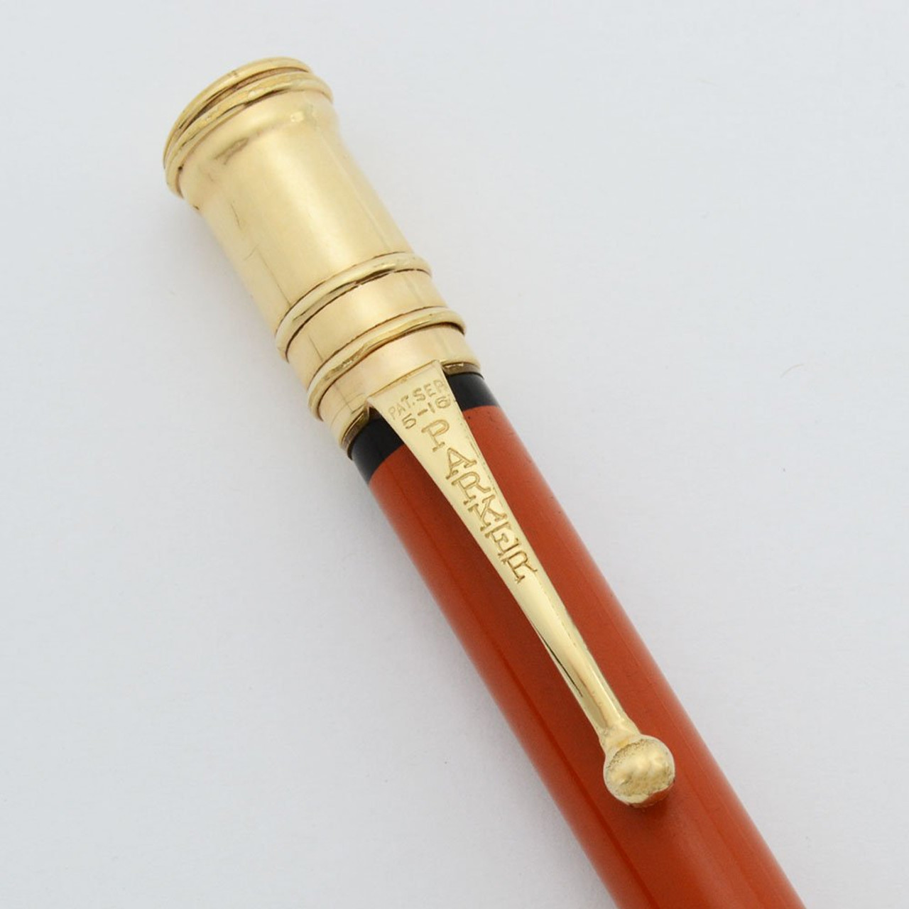 Parker Duofold Pencil - Senior, Red with Black Bands (Excellent, Works Well) Parker Duofold Pencil - Senior, Red with Black Bands (Excellent, Works Well)