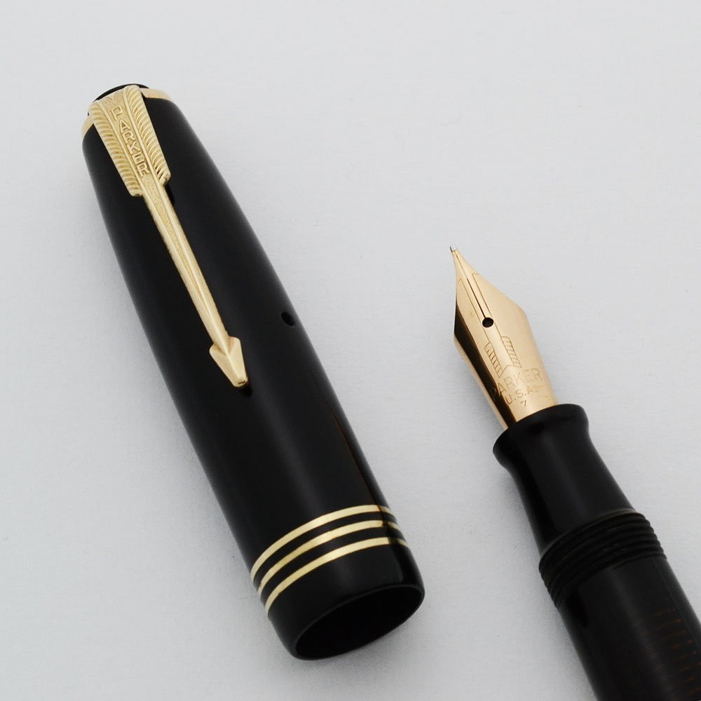 Parker Vacumatic ブラック万年筆 Parker Vacumatic Major Fountain Pen (1947) - Laminated Black, 14k