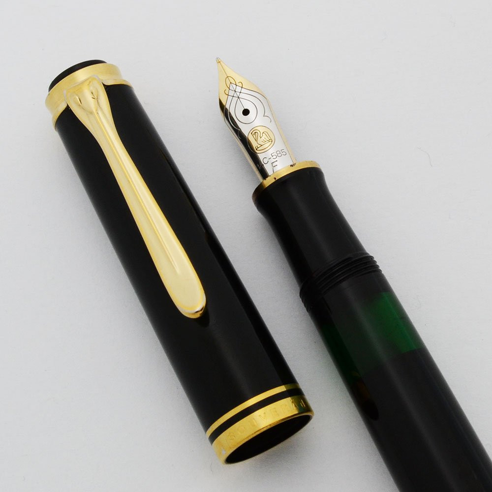Pelikan 　ペリカン　万年筆 M400 14金 585F Amazon.com : Pelikan Premium M400 Fountain Pen EF-Black/Green 筆記具