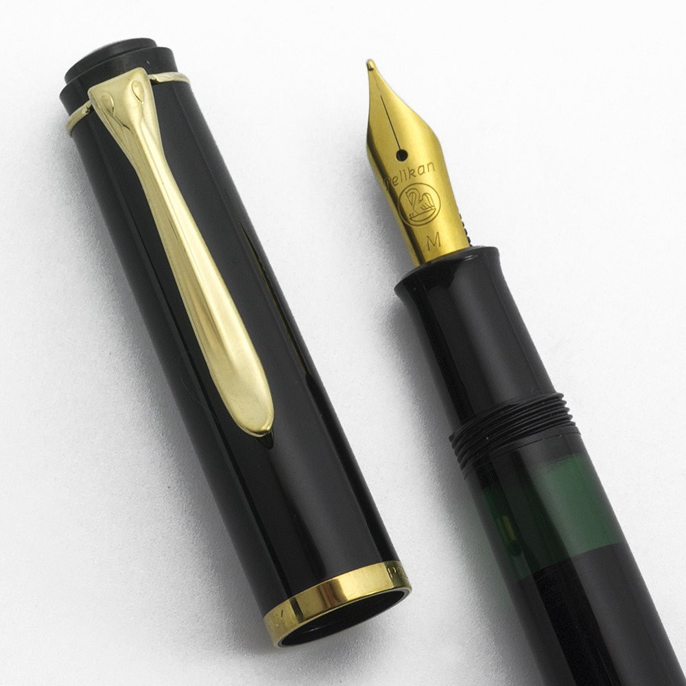Pelikan M200 Fountain Pen - New Style, Black, Gold Plated Trim