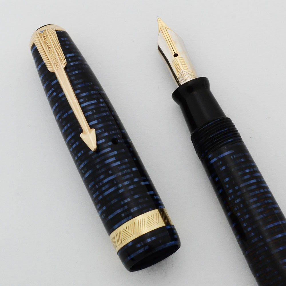 PARKER VACUMATIC (洋書) Parker Vacumatic Long Major Fountain Pen (1945) - Azure Pearl