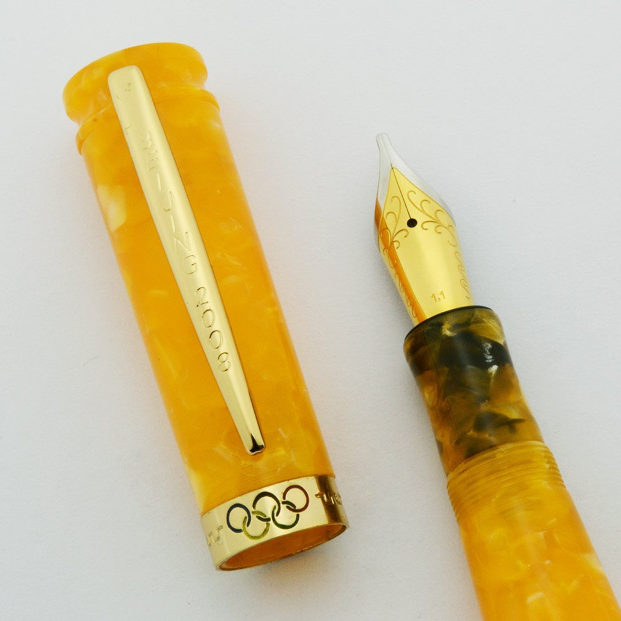 Loiminchay Mini Olympics Fountain Pen - Yellow, 1.1mm JoWo Steel Nib (Mint, Works Well)