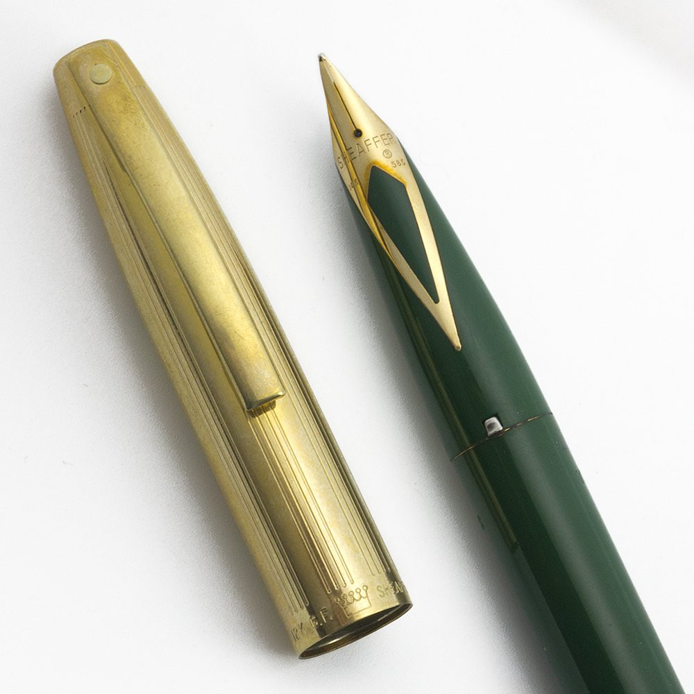 Sheaffer Imperial VIII Touchdown Fountain Pen -Green with Gold Cap