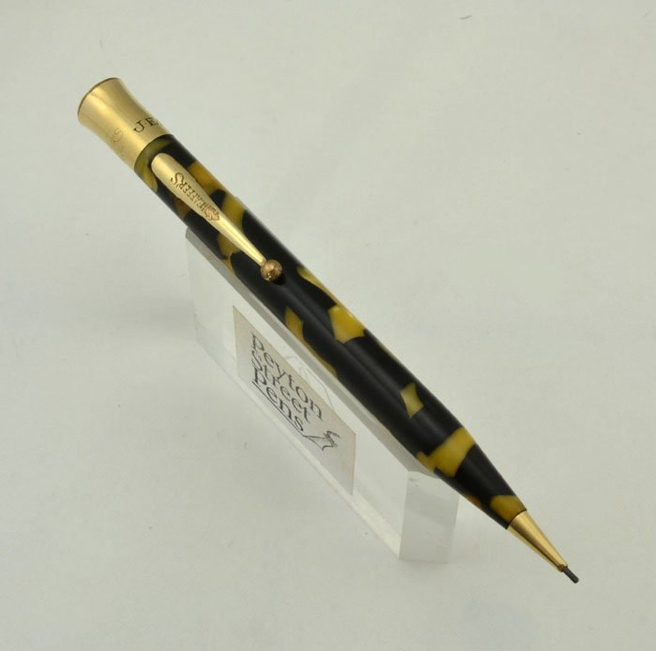 Sheaffer Flat Top Mechanical Pencil - 1930s, Black and Pearl, 5-5/16" (Very Nice, Works)