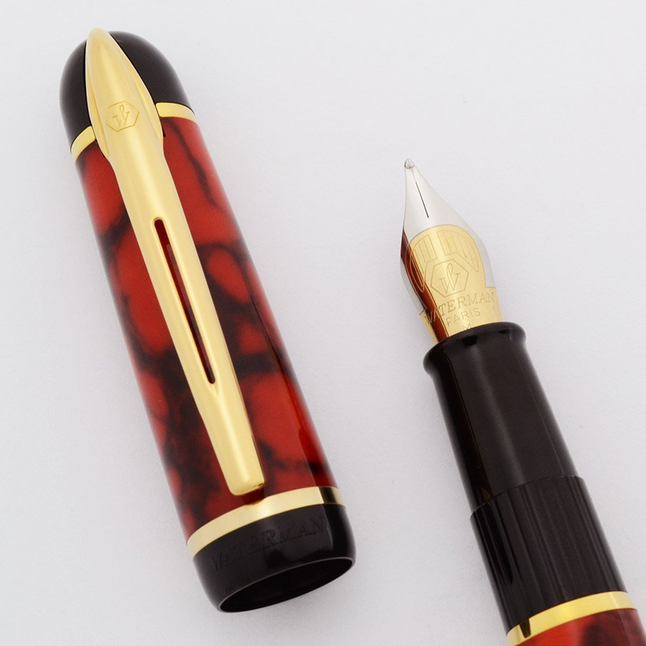 Waterman Phileas Fountain Pen - Coral Red Marble, Medium (Near Mint, Works Well)