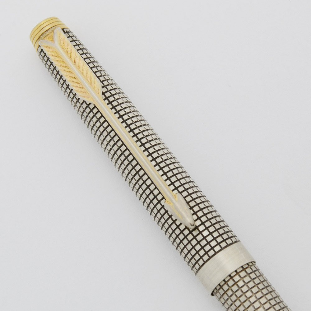 Parker 75 Ballpoint Pen - USA, Sterling Silver Cisele, Cap Actuated (Very Nice, Works Well) - 15133