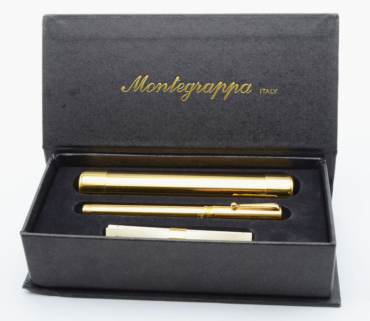 Montegrappa Reminiscence Fountain Pen - Smooth Vermeil, Greek Key, 14k Medium Nib (Superior in Box, Works Well)