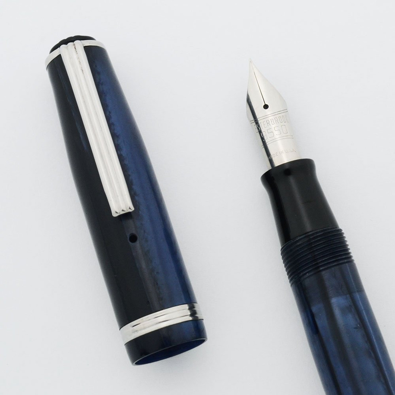 Esterbrook Transitional J Fountain Pen - Blue, 9550 Firm Extra Fine Nib (Excellent, Restored)