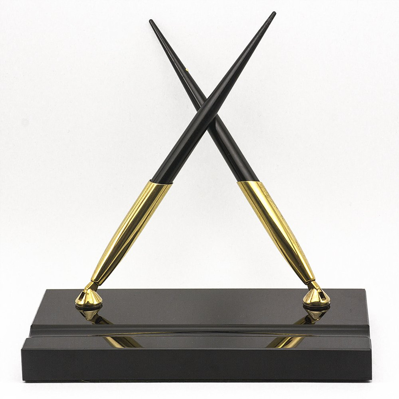 万年筆　sheaffer ２本セット　14K Sheaffer Desk Pen Set, Solid 14K Gold Two-tone Fine Nib