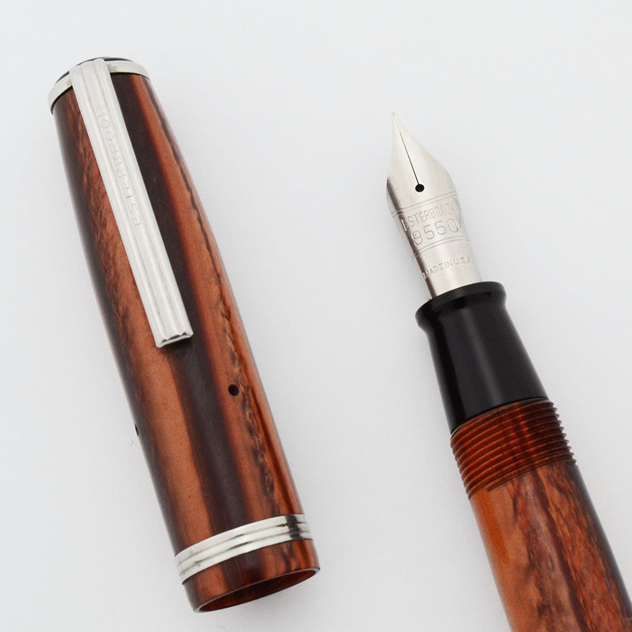 Esterbrook J Fountain Pen - Brown (Copper), #9550 Firm Extra Fine nib (Excellent, Restored)