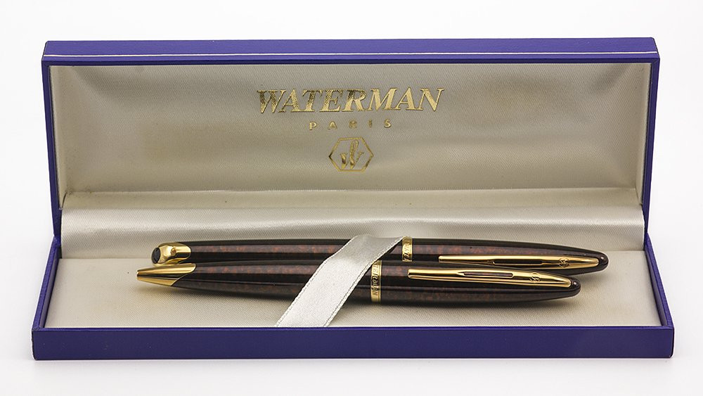 Waterman Carene Fountain and Ballpoint Pen Set - Amber Shimmer