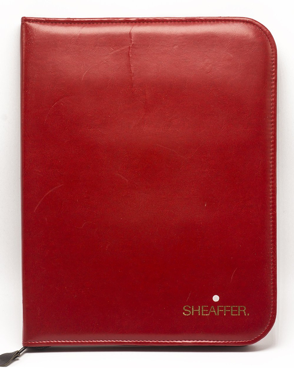 Sheaffer Pen Dealer Pen Case - Red Leather Binder Holds 48 Pens (Excellent Condition)