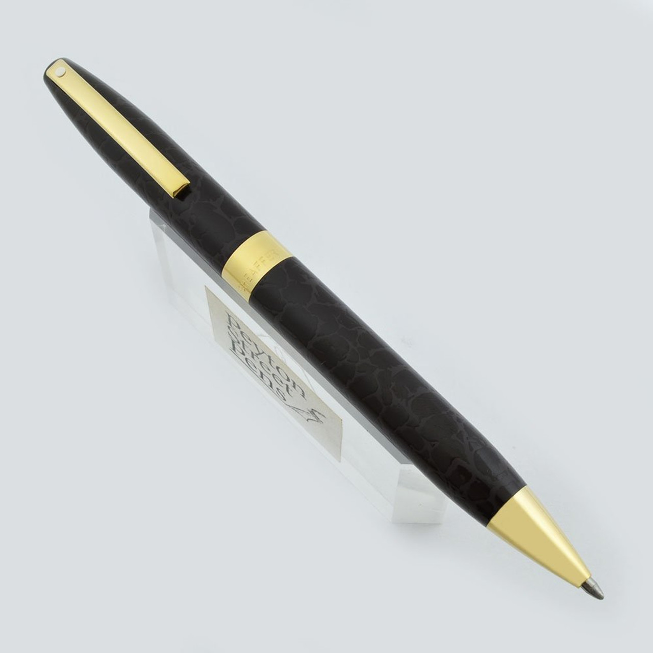 Sheaffer Legacy Heritage Ballpoint - Brown Leather, Gold Trim  (New Old Stock)