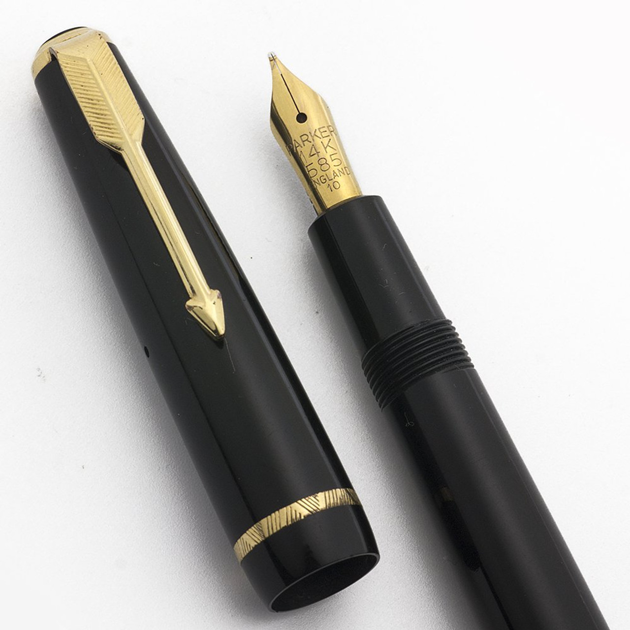 Parker Victory Fountain Pen - Black, Aerometric, Mk V, 14k Medium (Excellent +, Works Well)