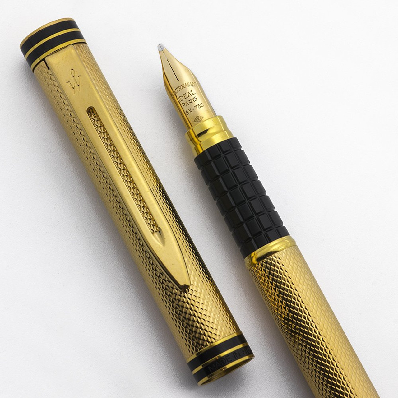Waterman Exclusive Fountain Pen - Gold Plated Trim, Fine 18k Nib (Near Mint, Works Well)
