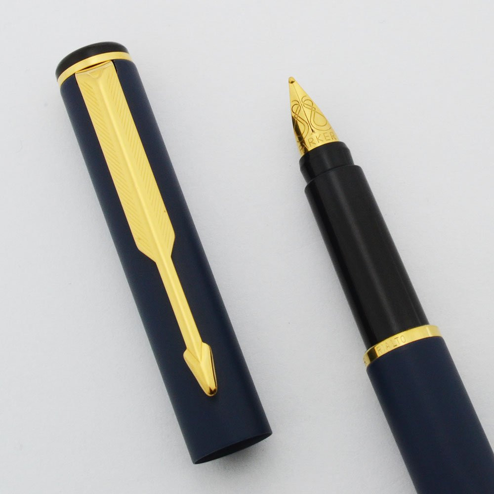 Parker 88 "Rialto" Fountain Pen - Matte Navy, Medium GP Nib (Superior, Works Well)