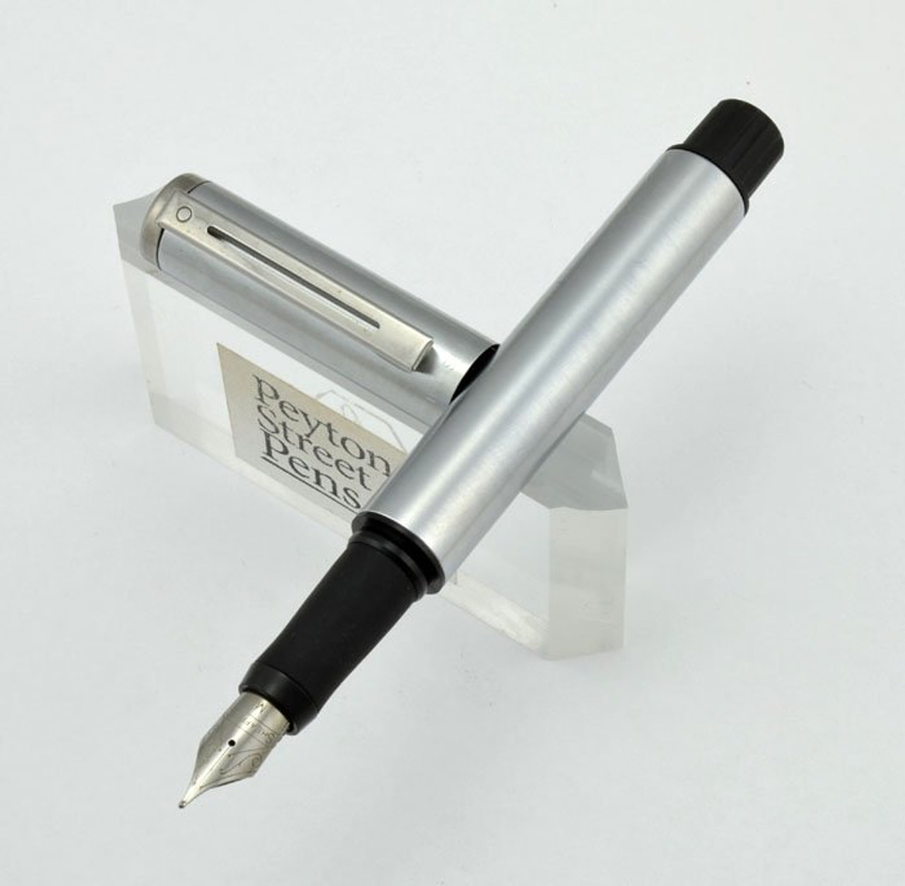 Sheaffer Award Fountain Pen + Spare Nibs - Brushed Steel, Steel Trim,  Medium (New Old Stock) - Peyton Street Pens