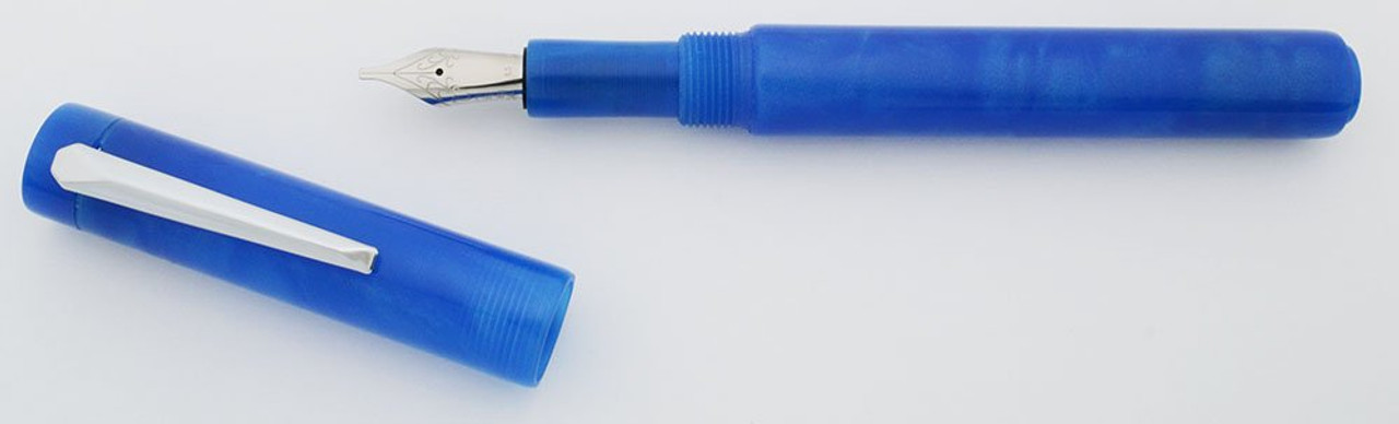 PSPW Prototype Fountain Pen - Blue w Iridescence, Clip Model, JoWo #6 Nibs
