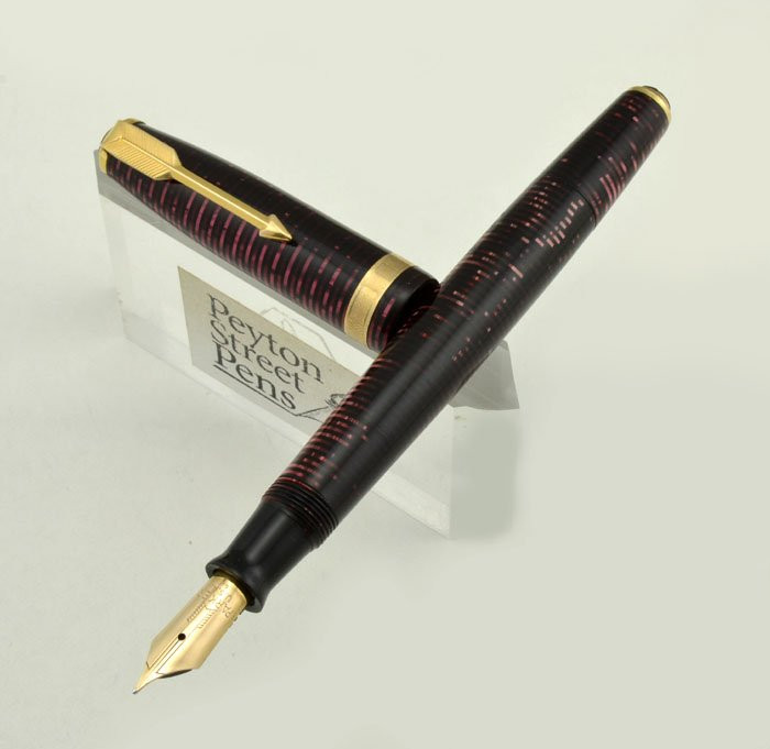 Parker Vacumatic Major Fountain Pen - 1939, Double Jewel, Burgundy Pearl (Excellent, Restored)