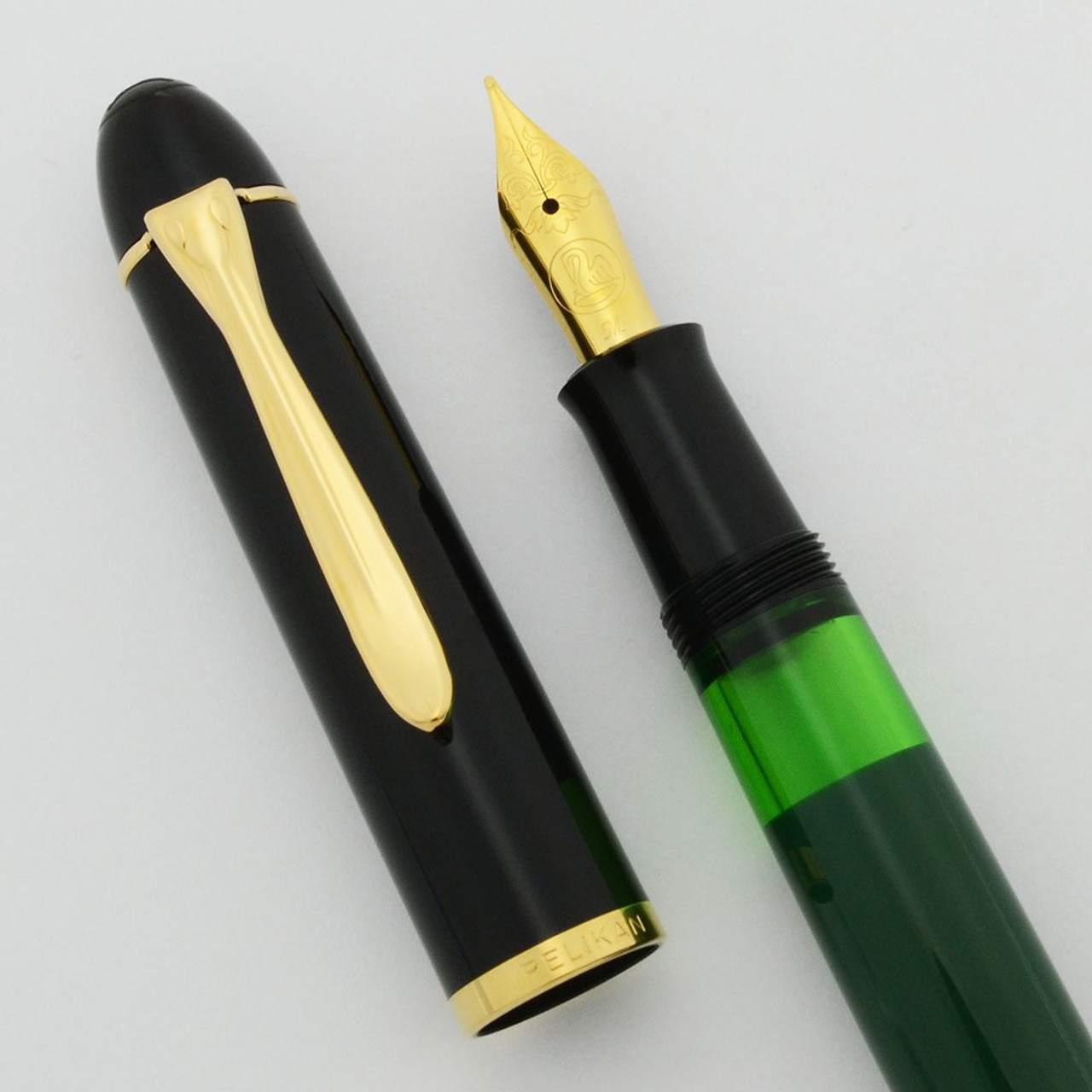 Pelikan M120 Fountain Pen -  Special Edition, Green and Black, GP Medium Nib (Near Mint, Works Well)
