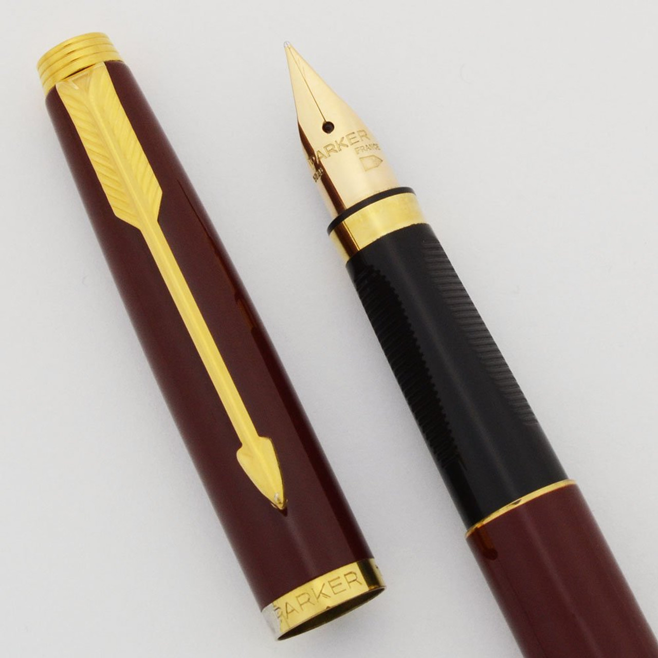 Parker 75 Fountain Pen - Burgundy Lacquer, French, 18k Fine (Excellent,  Works Well) - Peyton Street Pens