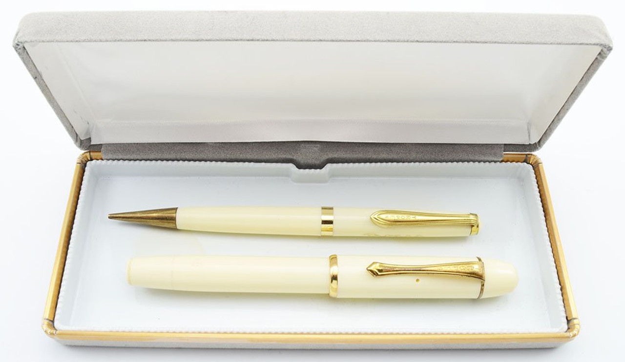 Tropen 100 Fountain Pen Set - Ivory, GP Fine Nib (Very Nice in Box, Works Well)