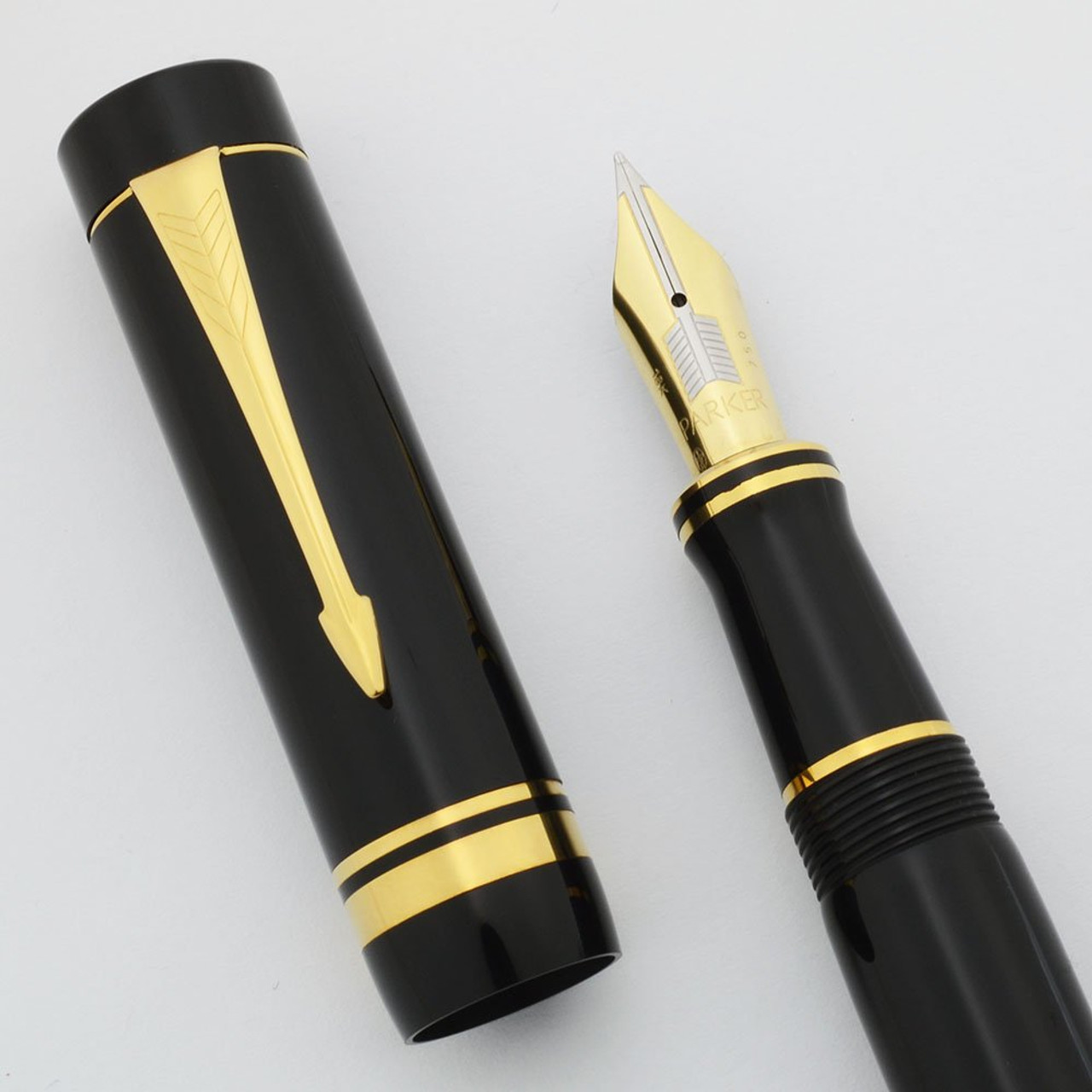 Parker Duofold Centennial Fountain Pen (1988) - Mark I, Black, 18k Fine (Near Mint, Works Well)