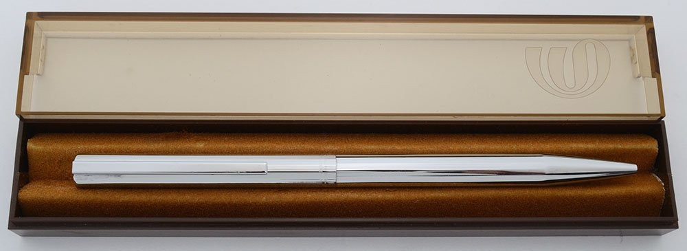 Waterman Facette Ballpoint Pen (France, 1960s) - Chrome, CF Refills (Near Mint in Box, Works Well)