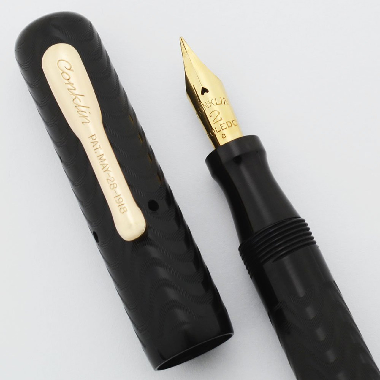 Conklin Crescent 20P Fountain Pen - BCHR, Flexible Fine #2 14k Nib (Superior, Restored)