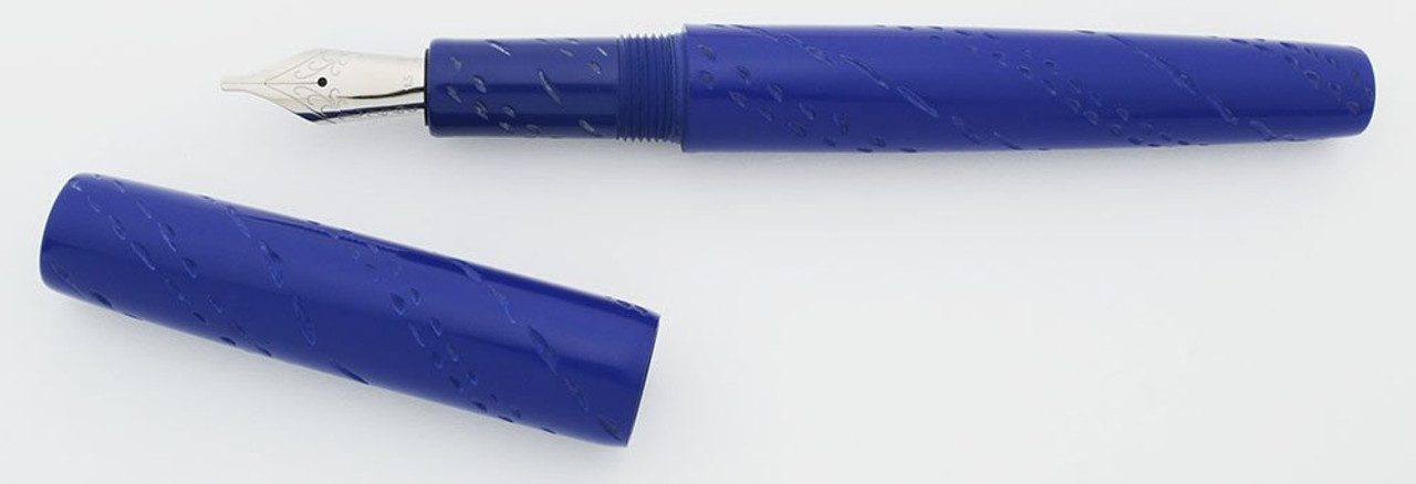 PSPW Prototype Fountain Pen - Blue Notched Ebonite, Standard Size, #6 JoWo Nibs (New)