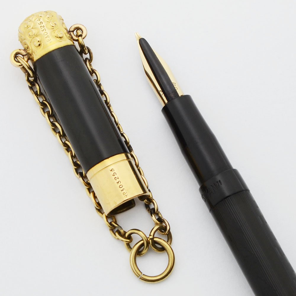 Mabie Todd and Bard "Swan" Fountain Pen - Bayonet Chatelaine Eyedropper, GF Trim, Over/Underfeed, Flexible Medium (Superior, Works Well)