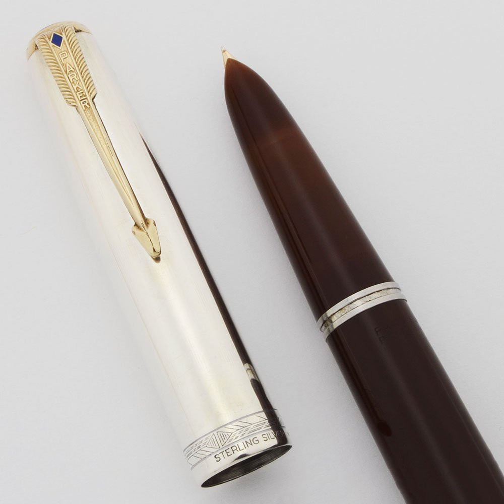 Parker 51 Vacumatic (1947) - Cordovan Brown, Smooth Sterling Cap