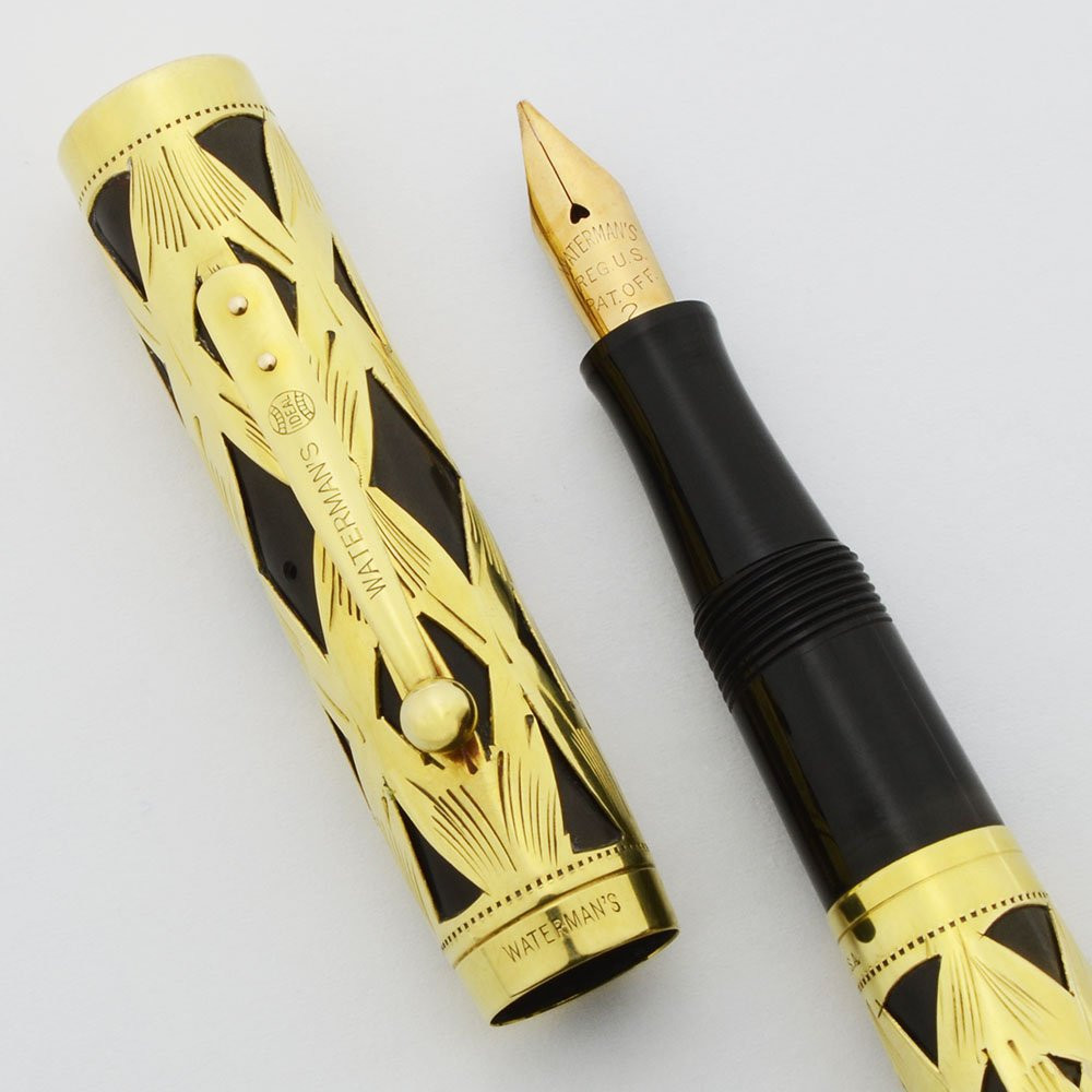 Waterman 0552 Fountain Pen (1920's) - BHR, Basketweave Filigree