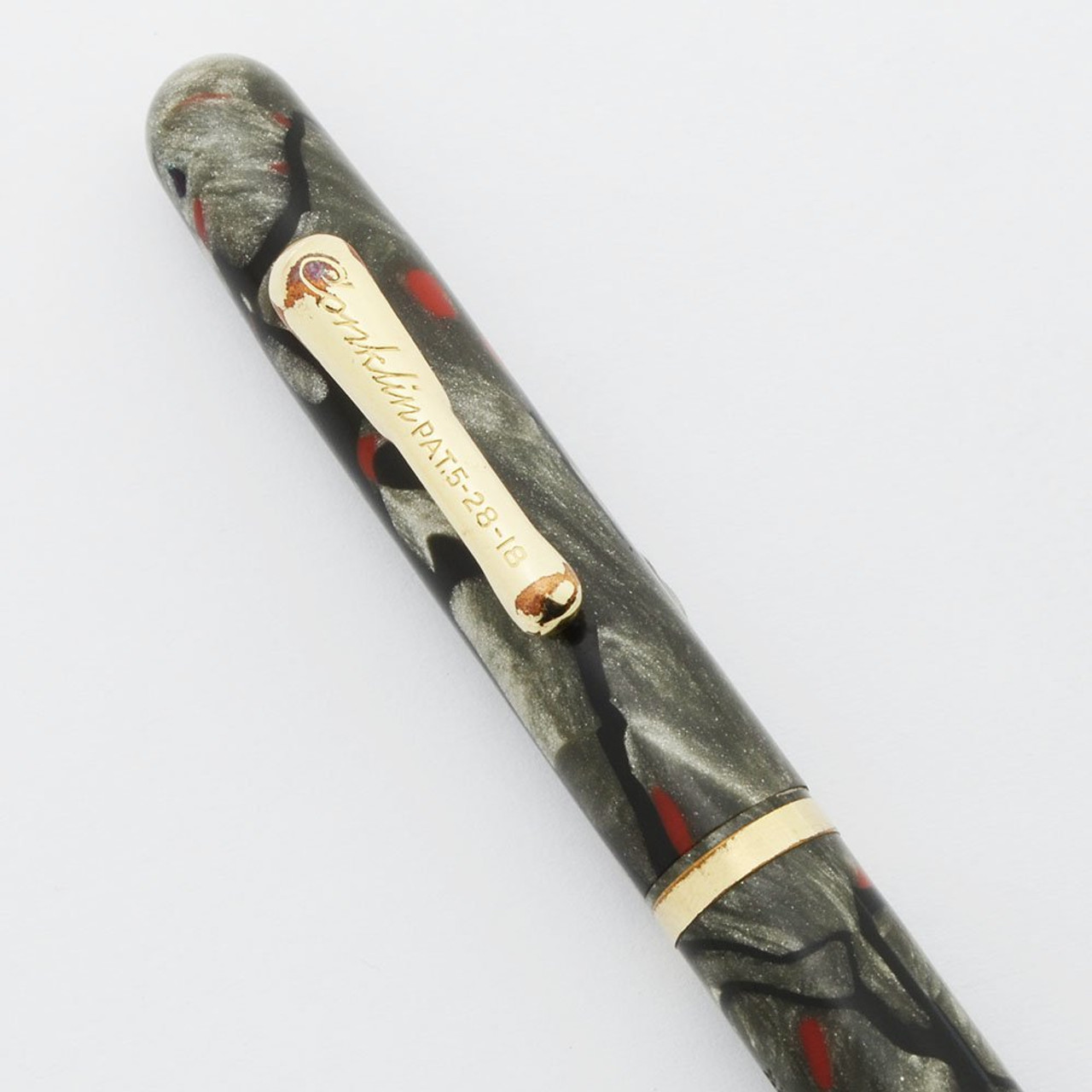 Conklin Endura Symetrik Mechanical Pencil (1932) - Gray w Red & Black, "Thick" Leads (Excellent +, Works Well)