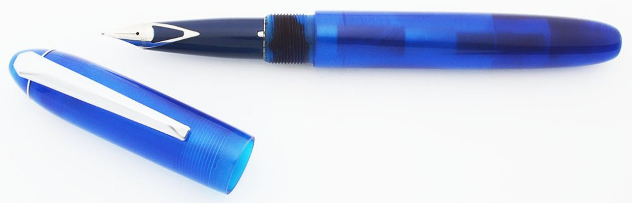 PSPW Prototype Fountain Pen - Electric Blue, Clip, Sheaffer Imperial Nibs (New)