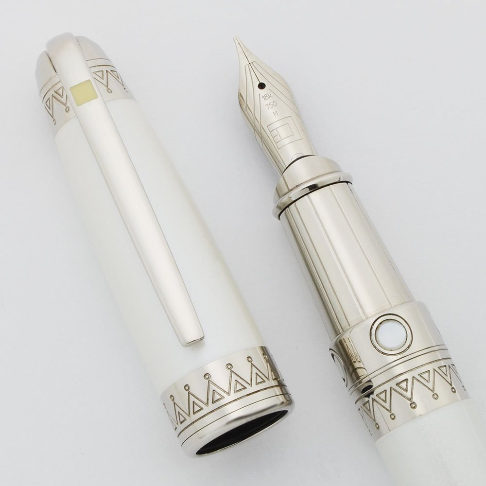 ST Dupont Olympio LE Fountain Pen (2005) - Shaman (Pearlised Lacquer), Large Size, Pd Trim, 18k Medium Nib (Mint in Box, Works Well) - 14968