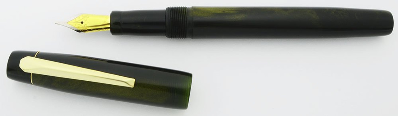PSPW Prototype Fountain Pen - Pearlescent Army Green Alumilite, Oversize with Clip, #6 JoWo Nibs (New)