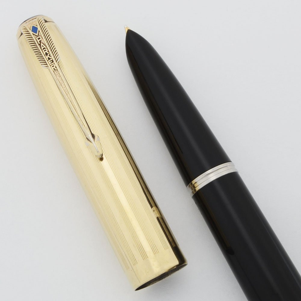 Parker 51 Vacumatic (1947, T7) - Black, GF 4 Parallel Lines Cap
