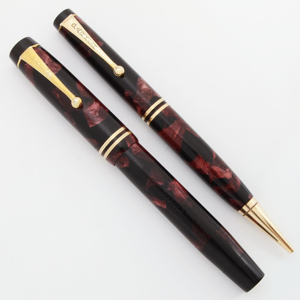 Parker Duofold Junior Fountain Pen Set - Burgundy Marble