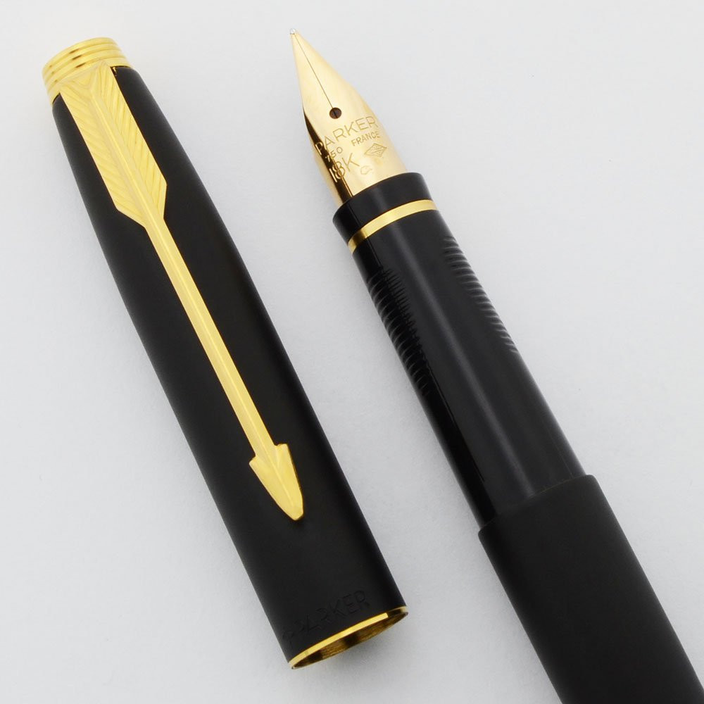 Parker 75 Fountain Pen (France) - Matte Black, GP Trim, 18k Fine