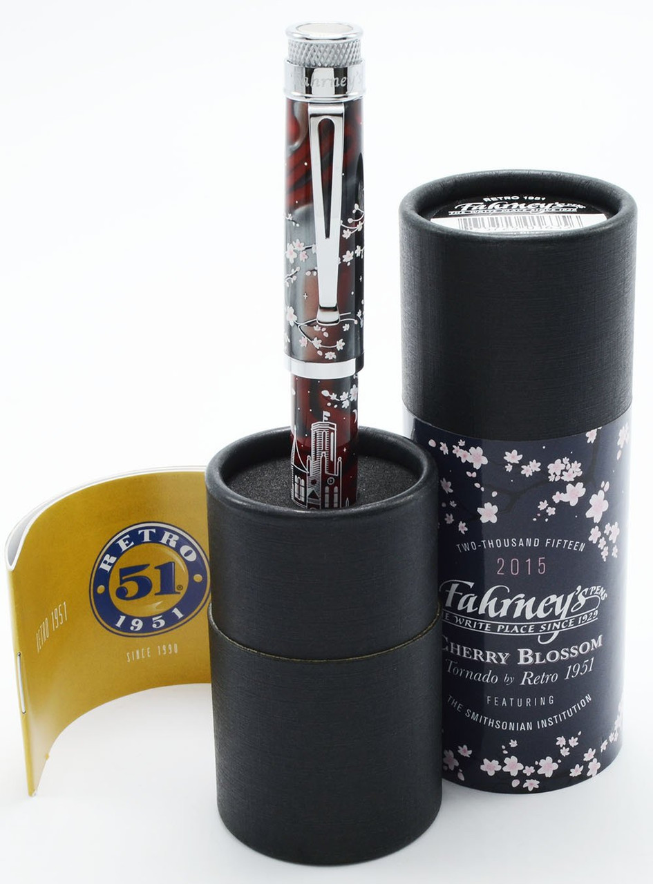 Retro 51 (Fahrney's Exclusive) Tornado SE Fountain Pen (2015) - Cherry Blossom, Smithsonian Castle, Medium Steel Nib (Near Mint in Box, Works Well)