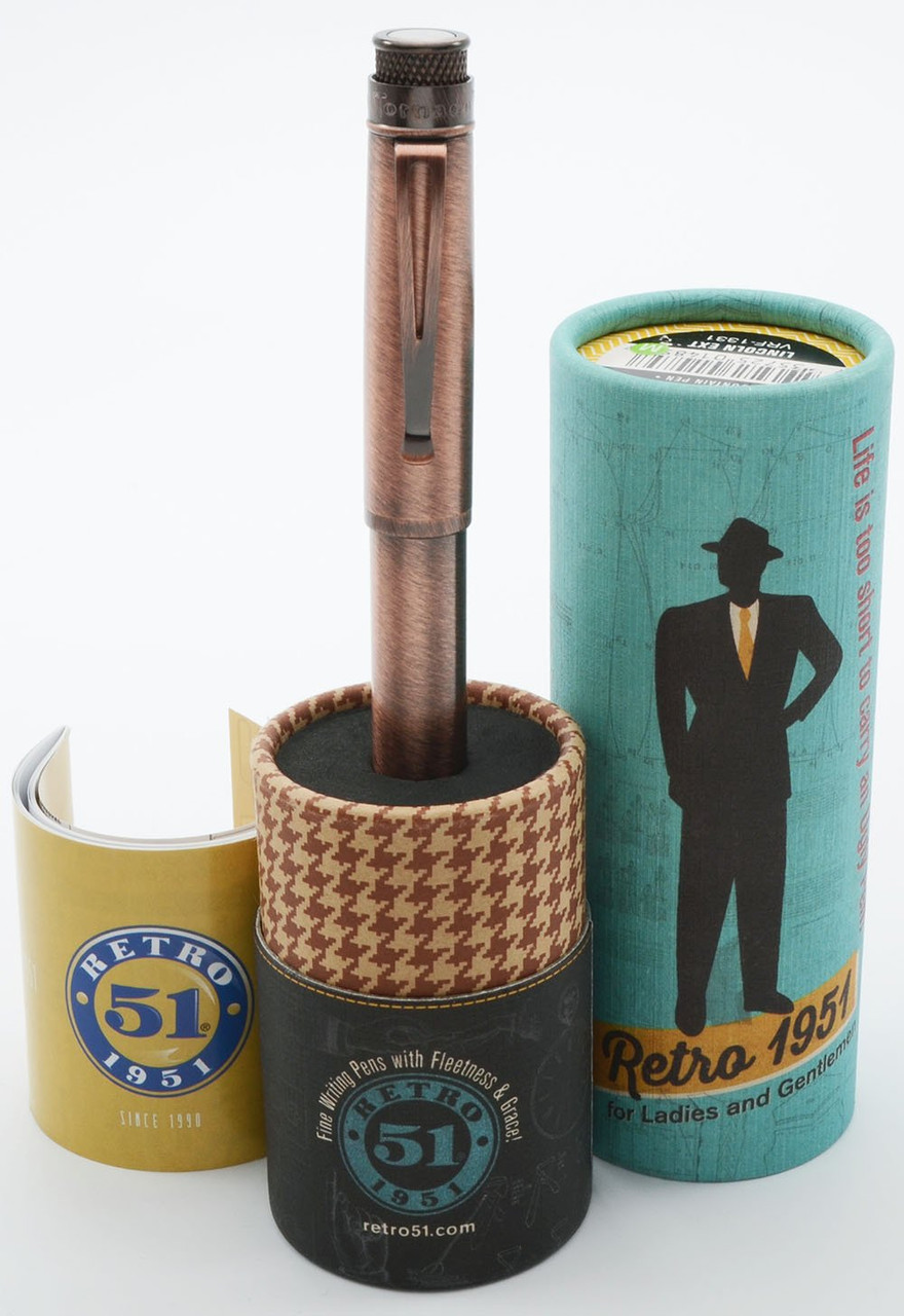 Retro 51 Tornado Fountain Pen (2010s) - Lincoln EXT, Antique Copper, Medium Steel Nib (Near Mint in Box, Works Well)