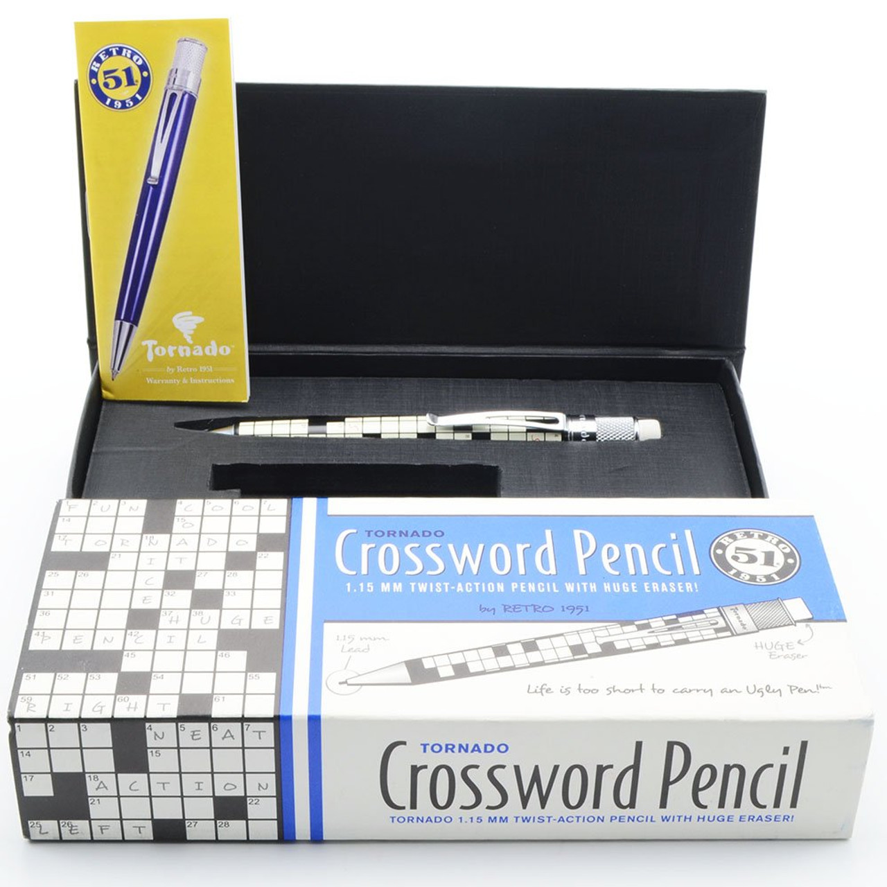 Retro 51 Tornado Mechanical Pencil (2010s) - Crossword, 1.15mm Leads (Excellent + in Box, Works Well)