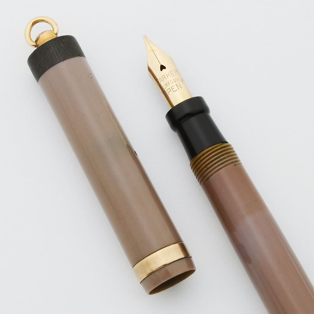 Parker Duofold Lucky Curve Pastel Fountain Pen - Beige Gray, Ring