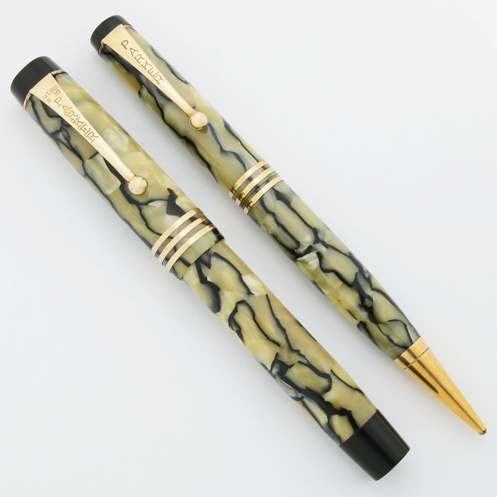 Parker Duofold Junior Fountain Pen Set - Streamline, Black and Pearl, 1 ...
