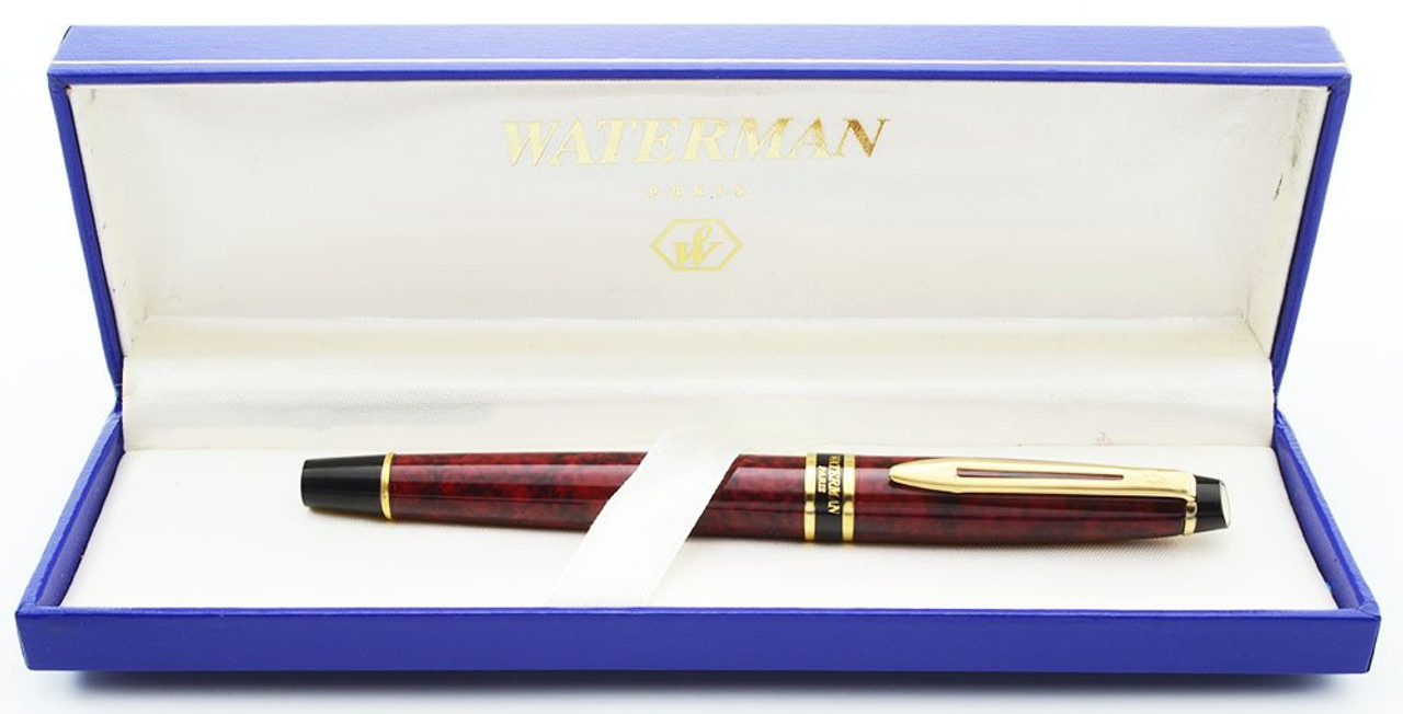 Waterman Expert II Fountain Pen - Red Marble Lacquer, GT, Medium (Excellent + in Box, Works Well) Waterman Expert II Fountain Pen - Red Marble Lacquer, GT, Medium (Excellent + in Box, Works Well)