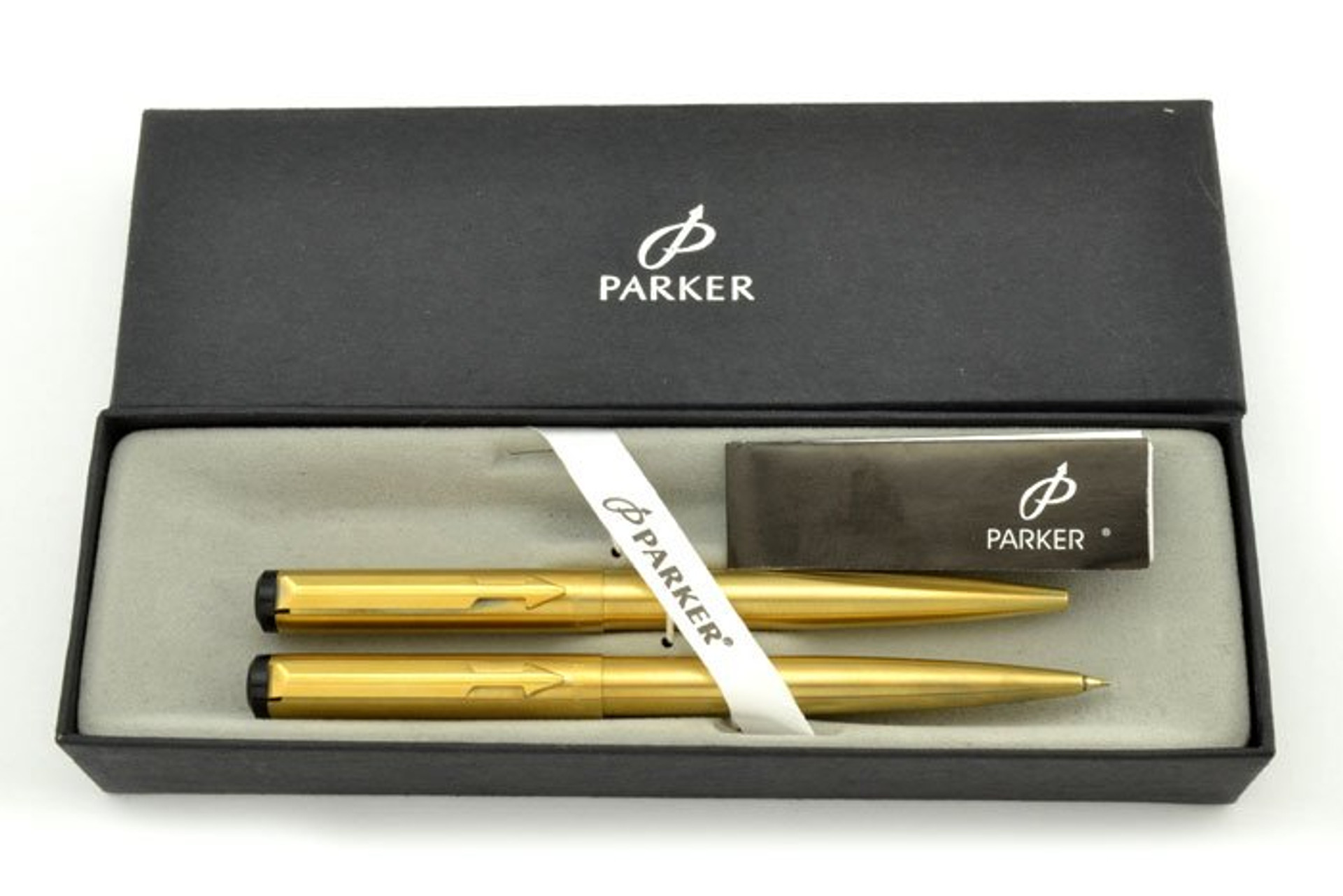 Parker Vector Ballpoint Set - Gold Plated Flighter (Very Nice, In Box