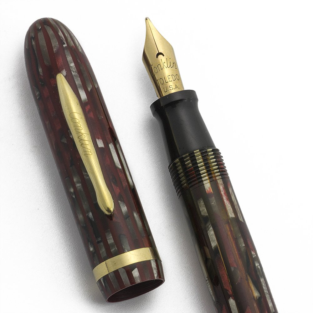 Conklin Nozac QF Fountain Pen Red Pearl, Vest Pocket