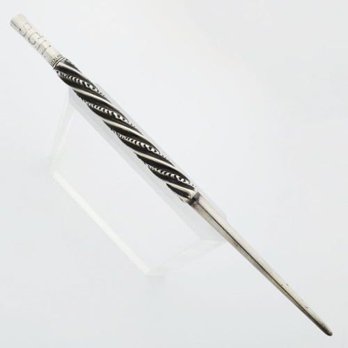 Sterling Dip Pen Holder (Unknown Maker) - Spiral Design, Tapered End (Excellent)